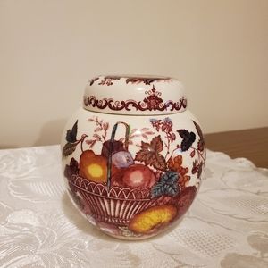 Mason's Ironstone FRUIT BASKET 5" Porcelain Ginger Jar Made in England